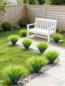 5pcs/1pc Simulation Of Four Seasons Green Spring Grass Wheat Grass Green Simulation Shrubs Daily Garden Village Home Decoration Plants Courtyard Porch Hanging Basket Decoration Plastic Simulation Grass - Green - View 5