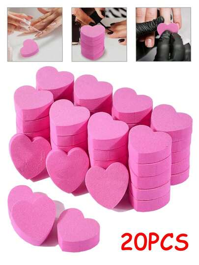 20PCS Love Care Sponge File Mini Sponge Cube Double-Sided Grinding And Shaping Nail File Special For Nail Art Simple And Easy To Use For Operation(10/2PCS)