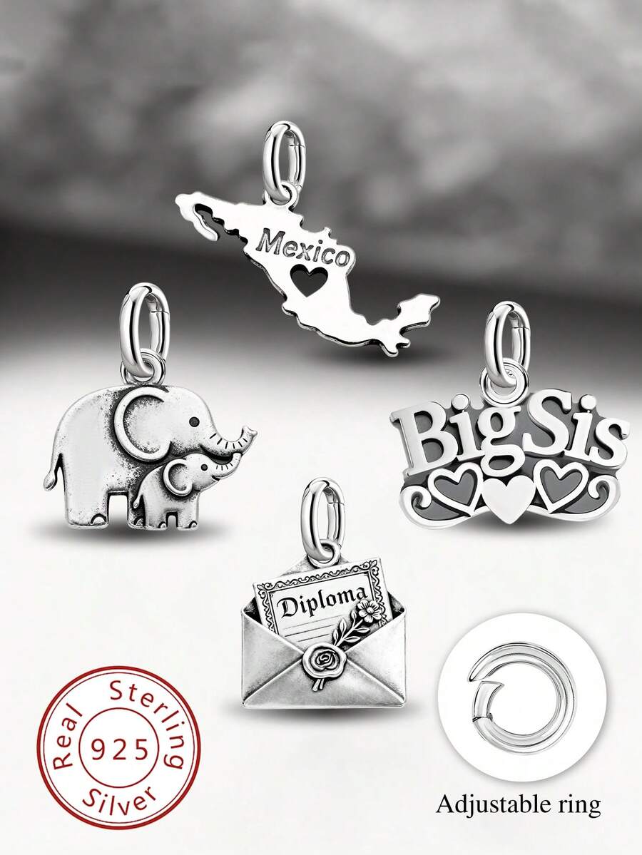 1 chiếc mặt dây chuyền hình thỏ hoa mùa xuân bằng bạc sterling 925 đơn giản và độc đáo, mặt dây chuyền tự làm hình thỏ, trang sức tinh tế làm quà tặng cho phụ nữ hoặc nam giới. - tập trung - Xem 1