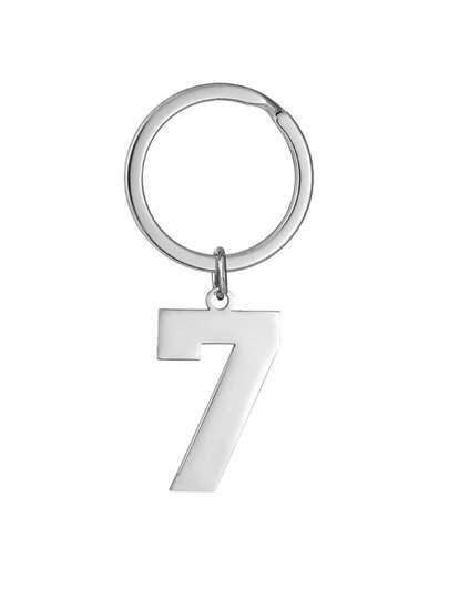 1pc Unisex Minimalist Silver Metal Lucky Number 7 Pendant, Versatile Charm Decoration For Bag, Couple Commemorative Gift