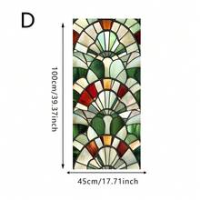 1pc Geometric Fan Pattern 2D Window Film, PVC Static Cling, Removable & Reusable Privacy Protection, Easy Installation, Suitable For Bathroom, Kitchen, Office Decor, Bathroom Privacy Window Sticker - Static Glass Sticker - View 16