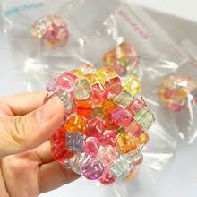Creative Colorful Ice Cube Squeeze Ball, Rainbow Handmade Squeeze Toy, Watermelon Shaped Squeeze Toy, Handmade Ice Cream Texture, Pomegranate Popping Bead Stress Relief Toy, Fun And Slightly Challenging Sensory Experience, Party Favor Bag Filler Series Toy - Multicolor - View 7