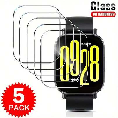 Bộ 5 miếng dán màn hình độ phân giải cao cho Redmi 5 Active/5 Lite/Watch 4, kính cường lực, siêu trong suốt, mỏng, cảm ứng nhạy, độ cứng 9H, chống trầy xước, tương thích với phụ kiện đồng hồ thông minh .
