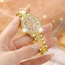 Bộ 2 đồng hồ nữ, đồng hồ thạch anh sang trọng và tinh tế dành cho nữ, mặt số có chữ số La Mã và vạch chỉ giờ, dây đeo có thể tháo rời kèm dụng cụ, phù hợp để đeo hàng ngày, làm quà sinh nhật, quà tựu trường, quà Lễ Tạ ơn, quà tặng cho cặp đôi, quà tặng đặc biệt (không bao gồm hộp quà). - Vàng - Xem 2