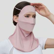 UPF 50+ Ice Silk Sun Protection Face Mask (With Neck Guard) - Women's Sun Protection Gear. A Breathable, Full-Face UV-Blocking Mask (Featuring Adjustable Ties), Designed Specifically For Women. Ideal For Outdoor Activities Such As Golf, Cycling, Hiking, And Fishing. Keywords: Ice Silk Sun Mask, UV-Blocking Face Cover, Neck-Guard Sun Mask, Cycling Mask, Golf Sun Protection Accessory, Hiking Sun Gear, Breathable Sun Mask. - Grey - View 6