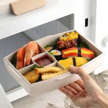 1pc Office Worker & Student Lunch Box, Plastic Compartment Bento Box, Microwave Lunch Container, Sealed Salad Box, Lunch Bag - View 3