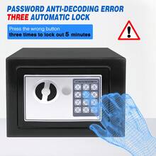 7Sevenjokers 4.6L Black Digital Security Cash Box With 2 Emergency Keys, Lock Box For Cash Documents & Valuables Storage Home Office Hotel - Black - View 6