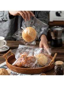 50/100 túi đựng bánh mì, túi tự dán trong suốt đựng bánh mì nướng, túi giấy chống dầu mỡ, túi đựng thực phẩm, túi hút chân không, đồ dùng nhà bếp - Trong sáng - Xem 2