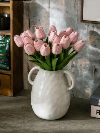 1/5/10/20pcs Pink Tulip Artificial Flowers, Suitable For Mother's Day Gift, Wedding Decoration, Home Design, Bedroom, Living Room, Birthday Party, Valentine's Day Decoration