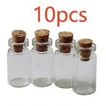 20pcs/Set Mini DIY Glass Bottles With Delicate Cork Stoppers, Cute Wishing Bottles - Clear - View 9