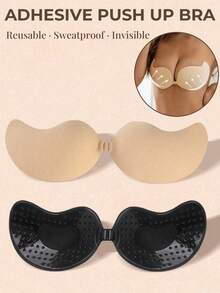 1/2/4 Chiếc Áo Ngực Nâng Ngực Không Lưng Bằng Silicone Dán, Có Thể Tái Sử Dụng, Khóa Cài Phía Trước, Giúp Nâng Ngực - Cúp Thoáng Khí, Thân Thiện Với Da, Phù Hợp Với Cỡ Cúp A-D, Váy Cổ Chữ V Sâu. - Nhiều màu - Xem 6