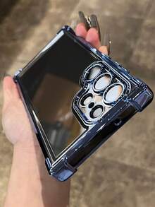适用于三星 Galaxy S26 Ultra、S25 Ultra、S24、S23 Ultra、S22 Ultra 的豪华防震透明镜头保护壳，混合防摔保护套 - 藍色 - 查看 4