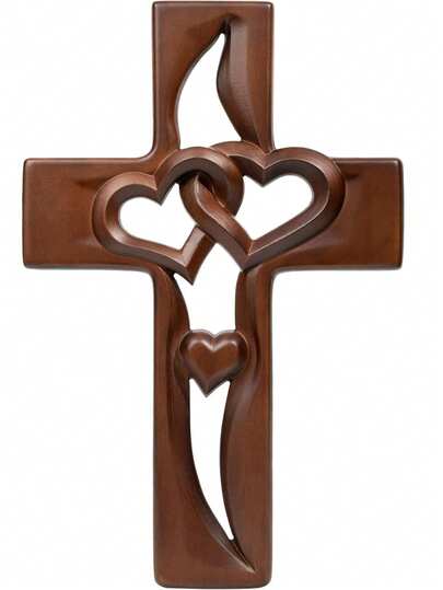 Marriage Wall Love Wall Decor, Handmade Wooden Intertwined Heart Wall Wedding Valentine (Wood, 10 Inch)