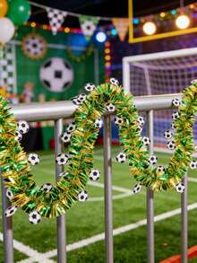 Football Themed Decorative Striped Ribbons, Suitable For Bar/Shopping Mall/Restaurant Decoration, Football Fan Gift - Multicolor - View 2