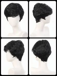 Women's Short Pixie Cut Wig, Glueless Laceless Front Bangs Layered Natural Straight Hair, Full Machine Made Wig - Multicolor - View 7