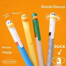 1 chiếc bút bi hình vịt con dễ thương, ruột bút mực đen 0.5mm, thích hợp để viết, dùng trong văn phòng, trường học và các dịp khác. - A - Xem 7