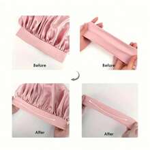 2/1pc Pink Satin Sleep Cap - Soft Luxurious Pink Satin Sleep Cap With Adjustable Drawstring And Bow Decoration, Comfortable Pleated Design Fits Head, Protects Hair | Satin Cap | Smooth Satin Texture, Suitable For Men And Women - Basic Model - View 6