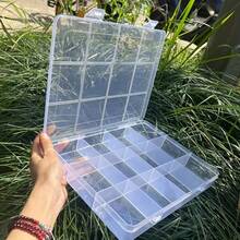 12-Slot Storage Box With Card Slots, Large Capacity Glass Bead DIY Accessory Transparent Jewelry Organizer Box, Suitable For Jewelry Organization, Great For Valentine's Day And Women's Gifts - Clear - View 3