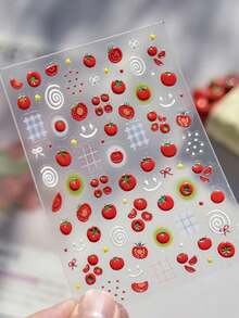 1pc Jelly Nail Art Stickers Cute Summer Tomato Self Adhesive Nail Stickers DIY Nail Design - Multicolor - View 5
