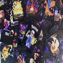 pokemon 可爱卡通动漫魔法金箔卡牌，黑色、金色、银色，4种语言（英语、法语、德语、西班牙语）桌游派对娱乐卡牌 - 彩色 - 查看 5