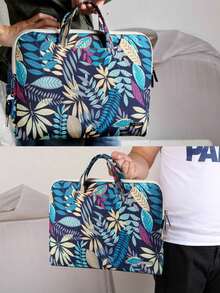 1pc LISEN Minimalist Leaf Pattern Laptop Bag + 1pc Small Organizer Pouch - View 11