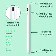 Compatible With IOS And Android Phones/Tablets, Dual-Screen Charging Stylus, Compatible With Apple/Android Tablets, Includes USB Charging Cable, Ideal For Learning, Business, And Gaming. - Multicolor - View 2