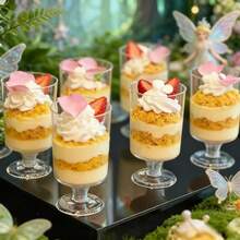 Bộ 10/30/40/50 chiếc, gồm các loại ly đựng kem tráng miệng mùa hè, ly mousse, ly pudding, ly sâm panh, ly shot, ly tráng miệng kiểu phương Tây, khuôn làm ly pudding tái sử dụng. - Trong sáng - Xem 4