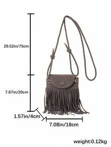 1 pieza Bolso de hombro/cruzado versátil, ligero y con borlas de estilo retro y elegante, de PU, con correa ajustable y opciones de color, que cubre las necesidades básicas de almacenamiento, adecuado para viajes, compras, salidas, regalo ideal para Halloween, Acción de Gracias, Navidad - Multicolor - Ver 7