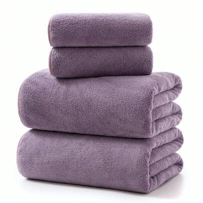 Khăn tắm/Khăn trải giường/Khăn tắm cỡ lớn, chất liệu lông cừu san hô, màu trơn, mềm mại và thấm hút tốt, phù hợp cho cả nam và nữ.