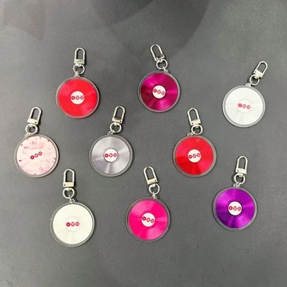K-Pop <ARIRANG> BT/S <2.0> Record-Shaped Acrylic Keychain, Limited Edition RM, JIN, J-HOPE, JIMIN, V Merchandise, Must-Have For ARMY Supporters, Bag Pendant Keyring Accessory For Daily Use, Korean Pop Music Merchandise