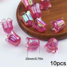 10pcs Colorful UV Lily Acrylic Beads, DIY Jewelry Making Materials For Necklace, Bracelet, Earrings Handcraft Beading - DIY Colorful Lily Of the Valley - View 9