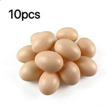 10pcs Artificial Yellow Oval Plastic Fake Eggs, Suitable For Christmas - 10 Artificial Eggs - View 4
