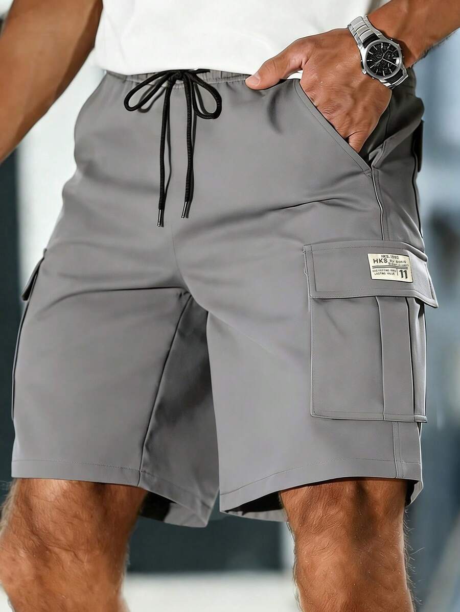 Men's Casual Cargo Pants, Comfortable Summer Menswear Cargo Pants - Grey - View 1