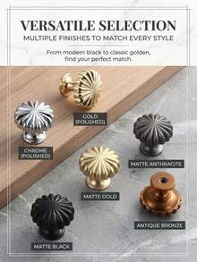 CHIGO 10 tay nắm tủ hình quả bí ngô màu vàng, 2 tay nắm cửa/ngăn kéo tủ quần áo hình quả bí ngô màu vàng - Vàng - Xem 2