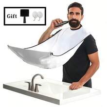 男士胡须围兜，胡须修剪收集斗篷，剃须碎屑收集器，不粘防水胡须修剪布，无尘剃须围兜，碎屑防护围裙，防粘胡须剃须斗篷，浴室剃须碎屑收集器，便携式胡须修剪围裙，男士剃须修剪防水碎屑收集器 - 多款 - 查看 1