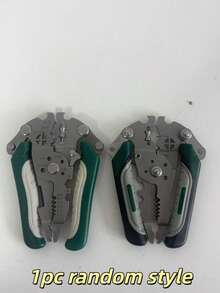 工业级多功能折叠式剥线钳：这款重型金属电工工具采用折叠式设计，方便收纳，集剥线钳、压线钳、扳手、螺丝刀和拔钉器于一体。适用于电气维修、DIY 和手动压接工作，具备压接、夹持、扭转、拔钉、螺丝刀/剥线、切割和扳手等功能。是电工、家庭用户和户外作业的理想工具。 - 查看 12