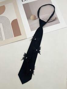 1件男女通用拉链领结领带，深色系，适合日常佩戴、派对和聚会等场合。 - 彩色 - 查看 5