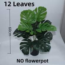 Artificial Monstera Plant, Faux Palm Tree, Plastic Turtle Leaf Green Plant, Home Garden Indoor Office Decor, Large Indoor Artificial Monstera Plant, Home Office Living Room Garden Decoration, Room Decor, Halloween Decor, Back To School, Autumn Decor - Monstera Deliciosa - View 13