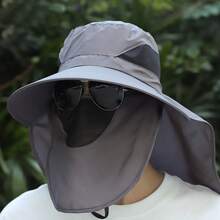 Mũ câu cá chống nắng 360° - Có khăn che cổ tích hợp - Thích hợp cho câu cá, leo núi, hoạt động ngoài trời, đạp xe, mặt nạ có thể tháo rời, vành mũ rộng thoáng khí. - A - Xem 17
