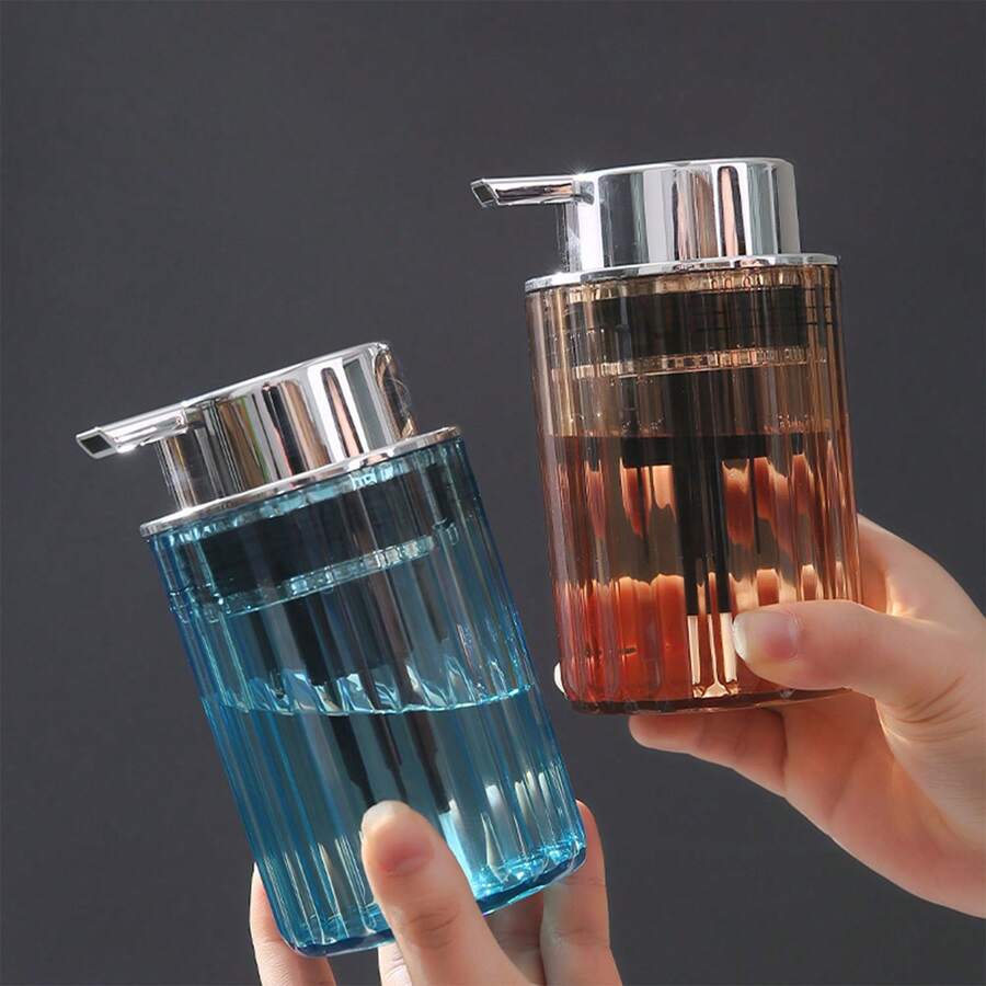 1pc Bathroom Liquid Soap Dispenser, Large Capacity Foam Pump Bottle, Transparent Plastic Kitchen Detergent Foam Container