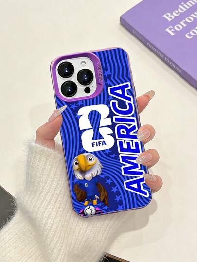  2026 FIFA North American Football Championship US Mascot (Clutch) TPU Phone Case/Phone Holder, Blue Star Shock-Proof Protective/Decorative Multifunctional Phone Cover, Scratch-Resistant Anti-Drop Ultra-Thin Phone Case With Full Camera Protection, Durable Fashionable Print For Apple Phone Series, Ideal For Daily Use, Match Day, Party, Travel, Commute, Perfect Easter Mother's Day Graduation Gift For Football Fans & Sports Enthusiasts