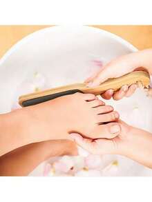 1pc Professional Foot Care Foot File Tool, Made Of Beechwood For Removing Dead Skin, Cracked Heels And Calluses - Multicolor - View 2