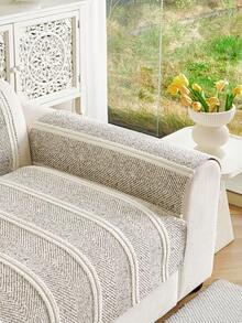 1 件波西米亚风格纯色沙发套，适合所有季节和节日装饰，可保护沙发免受猫抓，宠物友好，适用于带扶手和靠背的单人、双人、三人、四人沙发 - 棕色 - 查看 9