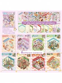 1 cuốn sách dán hình phong cảnh 3D mini, hình dán phong cảnh thu nhỏ 3D, hình dán thủ công dùng để trang trí sổ lưu niệm. 8 thẻ phong cảnh, 12 chất liệu, hình dán hoạt hình 3D, hình dán phong cảnh thu nhỏ tự dính sáng tạo, phong cảnh giúp giảm căng thẳng. - Nhiều màu - Xem 7