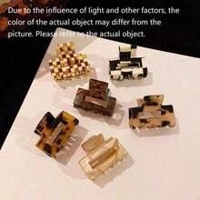 Leopard Print & Plaid Acetate Fiber Delicate Hair Clips, Suitable For Women's Half-Up Hairstyles - Multicolor - View 6