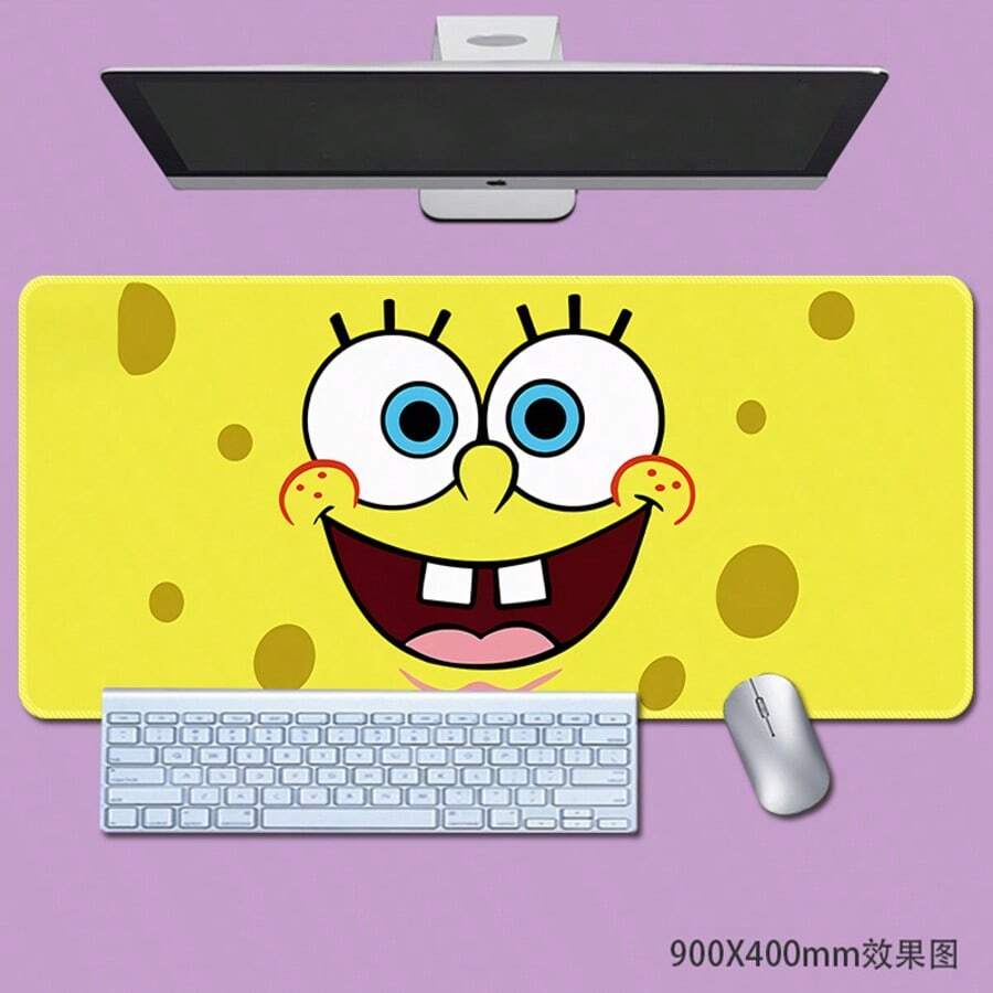 Tấm lót chuột SpongeBob SquarePants ngộ nghĩnh 1 mảnh | Thảm lót bàn chơi game | Tấm lót chuột vui nhộn và cá nhân hóa | Tấm lót bàn phím | Trang trí văn phòng | Quà tặng Tấm lót chuột để bàn - Tấm lót chuột bằng cao su và tấm lót viết chống tràn, Thảm để bàn nghệ thuật và thẩm mỹ - Tấm lót chuột chơi game, Thảm bàn chống trượt cho máy tính xách tay và bàn phím, Một vật trang trí văn phòng tuyệt vời; Tấm lót chuột trang trí bàn làm việc chủ đề SpongeBob SquarePants, Văn phòng phẩm. - Chuột Pad - Xem 1