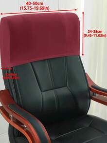 1件银狐绒办公椅头枕套，简约设计，防污防汗防渍，适用于办公室、书房椅 - 彩色 - 查看 14