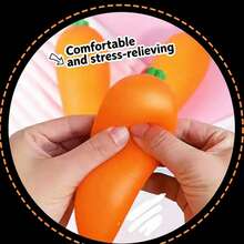1pc Creative Carrot Squeeze Stress Relief Toy, Realistic Vegetable Slow Rebound Squishy Stress Toy, Perfect Gift For Birthday, Christmas, Halloween, Collection - Multicolor - View 7