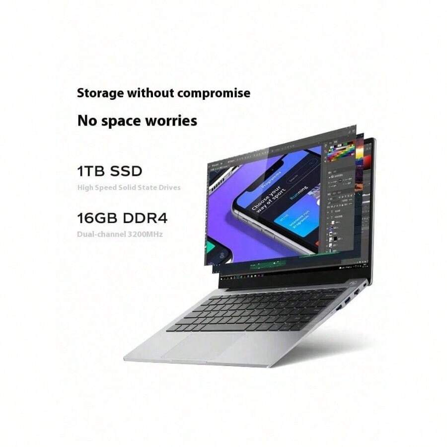 Lenovo 联想银能轻薄商务笔记本电脑，银能 E14H，i5-13500H 处理器，16GB 内存，1TB 固态硬盘，IPS 全高清显示屏，带适配器 - 銀色 - 查看 1