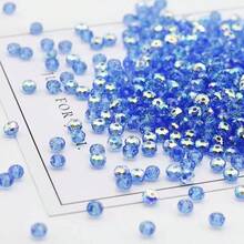 100颗8毫米高品质玻璃水晶珠，扁平圆形散珠，适用于DIY手链和项链首饰制作 - 水粉紅色 - 查看 3